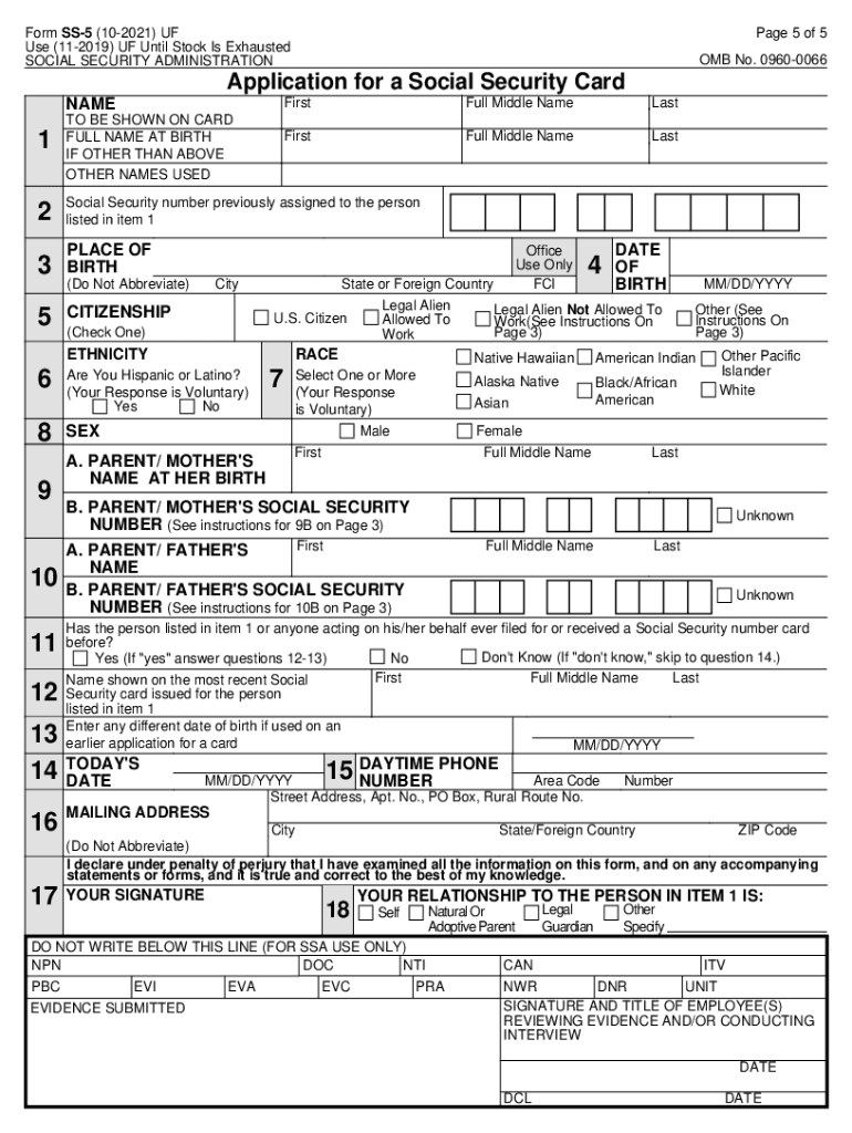  Form SS 5 10 UF 2021-2024